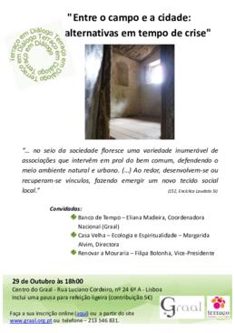 Entre o campo e a cidade: alternativas em tempo de crise