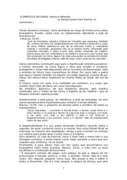 A simbólica do Graal: notas e reflexões (a Teresa Santa Clara Gomes in memoriam)