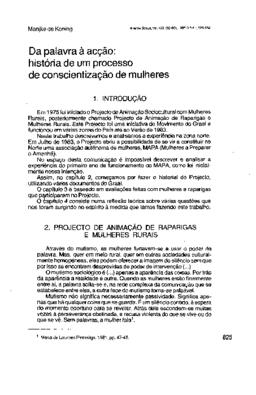 Da palavra à acção: história de um processo de conscientização de mulheres.