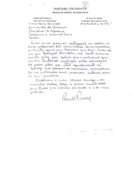 Carta de Paulo Freire