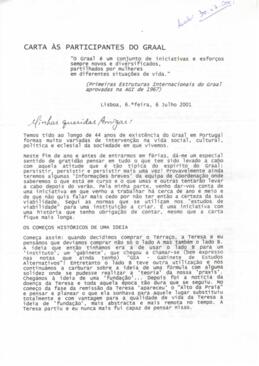 Carta às participantes do Graal
