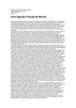 Uma agenda à escala do Mundo
