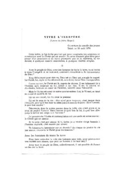 Vivre l'inesperé