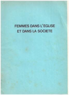 Femmes dans l'eglise et dans la societe