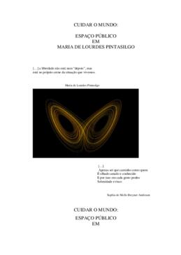 Cuidar o mundo: espaço público em Maria de Lourdes Pintasilgo