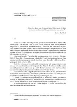 Testemunho:nomear a aurora sem Ela
